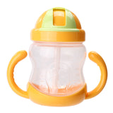 280ml Cute Baby Cup Kids Children Learn Feeding Drinking Water Straw Handle Bottle