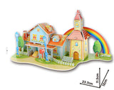 3D DIY Puzzle Jigsaw Baby toy Kid Early learning Castle Construction