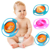 Baby Feeding Dish Cute Baby Gyro Bowl Universal 360 Rotate Spill-Proof Bowl