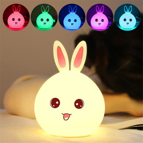 CUTE BABY RABBIT NIGHT LIGHT (CHANGES 7 COLORS)