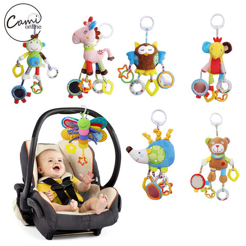 Baby Butterfly Stroller Rattles Infant Crib Mobile Plush Toys with Teether