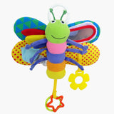 Baby Butterfly Stroller Rattles Infant Crib Mobile Plush Toys with Teether