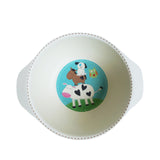 Natural Bamboo Fiber Bowls with Cute Cartoon Designs