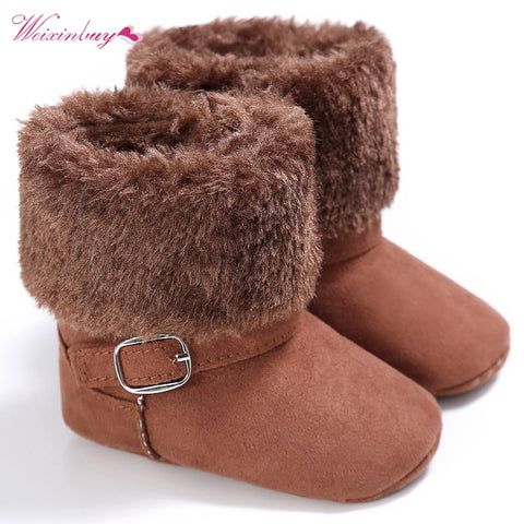 New anti-slip soft soled fur booties