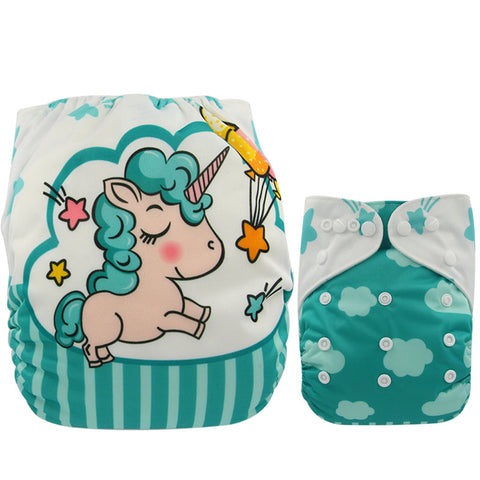 Baby Diapers Reusable Nappies Christmas Cartoon Positional Digital Print Newborn Cloth Diaper