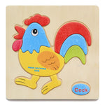 Sale Wooden 3D Puzzle Jigsaw Toys For Children Cartoon Animal Vehicle Wood Puzzles