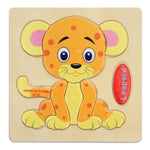 Sale Wooden 3D Puzzle Jigsaw Toys For Children Cartoon Animal Vehicle Wood Puzzles