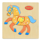 Sale Wooden 3D Puzzle Jigsaw Toys For Children Cartoon Animal Vehicle Wood Puzzles