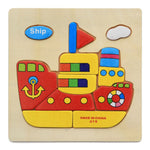 Sale Wooden 3D Puzzle Jigsaw Toys For Children Cartoon Animal Vehicle Wood Puzzles