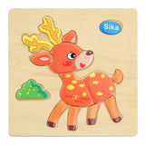 Sale Wooden 3D Puzzle Jigsaw Toys For Children Cartoon Animal Vehicle Wood Puzzles