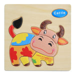 Sale Wooden 3D Puzzle Jigsaw Toys For Children Cartoon Animal Vehicle Wood Puzzles