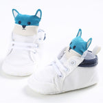 Fox Head Lace Cotton Cloth First Walker Anti-slip Soft Sole Toddler Sneaker