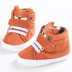 Fox Head Lace Cotton Cloth First Walker Anti-slip Soft Sole Toddler Sneaker