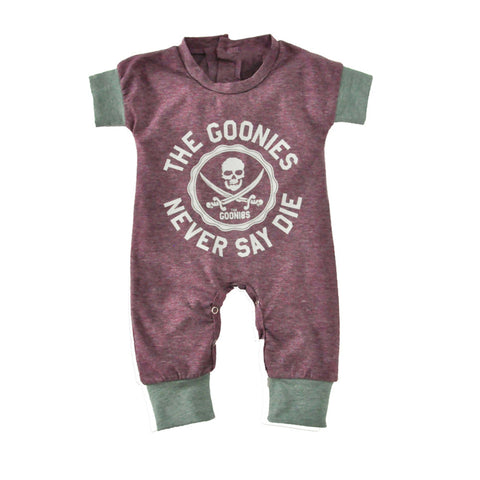 Newborn Baby Jumpsuits Summer Cartoon Skull Boys Girls Romper For Infant One-piece 2018 New Short Sleeve Letter Kids Baby Romper