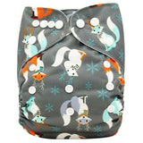 Baby Diapers Reusable Nappies Christmas Cartoon Positional Digital Print Newborn Cloth Diaper