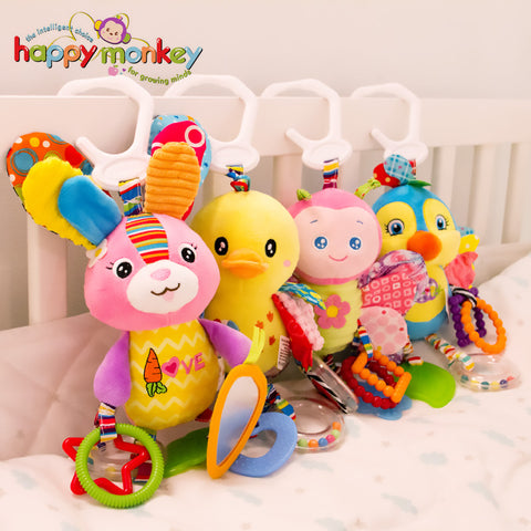 Happy Monkey Baby Plush Stuffed Animal Baby Bed Mobile Toys
