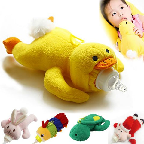Baby Feeding Bottle Feeder Insulation Animal Plush Toy Thermal Bag